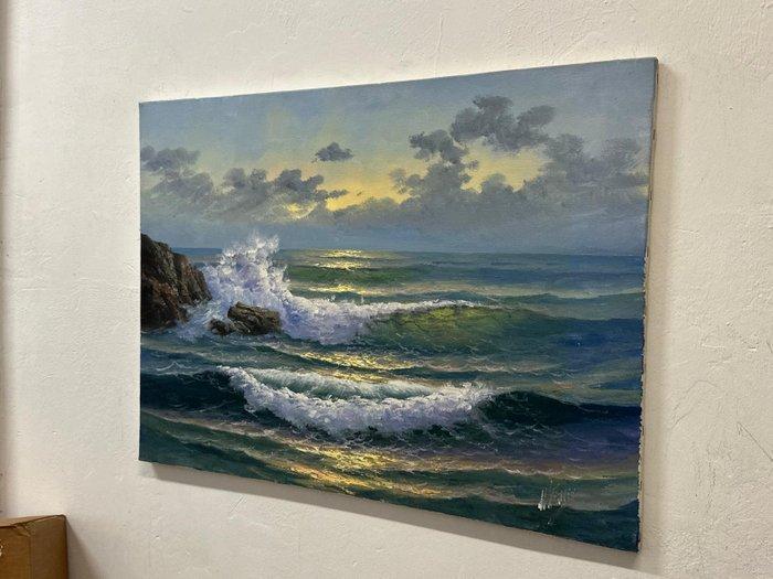 Roy Vidal (XXI) - Atardecer en el mar, Antiquités & Art, Curiosités & Brocante