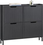 2dekans | SoBuy Smalle Schoenenkast met 4 Kleppen – Zwart, Huis en Inrichting, Kasten | Schoenenkasten, Ophalen of Verzenden, Nieuw