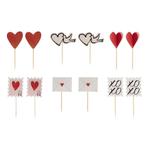 Rode Cupcake Toppers Love 12st, Hobby en Vrije tijd, Verzenden, Nieuw