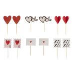 Rode Cupcake Toppers Love 12st, Hobby en Vrije tijd, Nieuw, Verzenden