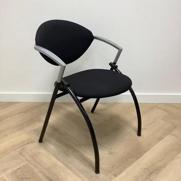 Tweedehands Vepa Alpine vergaderstoel  /  stapelstoel, zwart, Huis en Inrichting, Gebruikt, Zwart, Eén