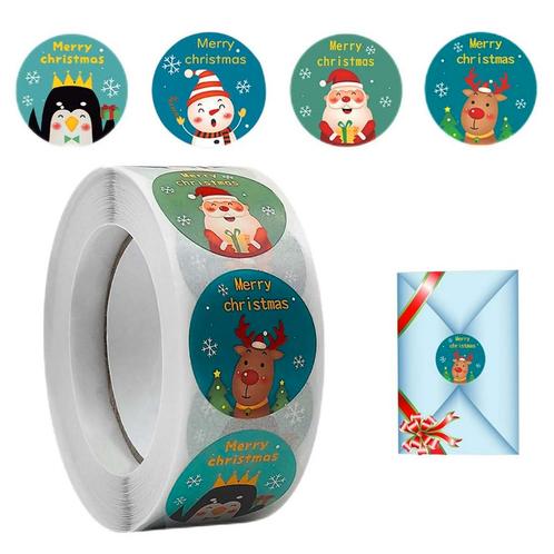 500 Kerst Stickers Op Rol - 2.5cm - Kerststickers -, Hobby en Vrije tijd, Stickers en Plaatjes, Verzenden