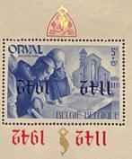 België 1942 - Orval blok met MEERVOUDIGE CURIOSITEIT :, Postzegels en Munten, Postzegels | Europa | België, Gestempeld