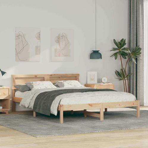 vidaXL Bedframe met hoofdeinde Bruin 160 x 200 cm Massief, Huis en Inrichting, Slaapkamer | Bedden, Nieuw, Verzenden