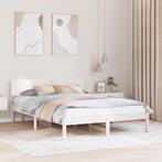 vidaXL Bedframe met Hoofdbord Wit 140x200 cm Massief, Verzenden, Nieuw