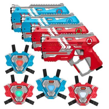 4 Connect laserguns Rood/Blauw + 4 Connect Vesten, Ophalen of Verzenden