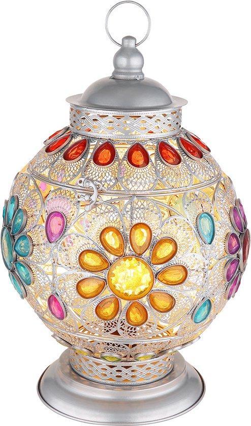 2dekans | Globo tafellamp Gelasius - zilver - metaal - 27 cm, Maison & Meubles, Lampes | Lampes de table, Enlèvement ou Envoi