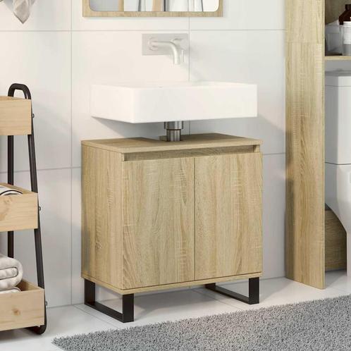 vidaXL Badkamerkast 58x33x60 cm bewerkt hout sonoma, Huis en Inrichting, Badkamer | Badkamermeubels, Nieuw, Verzenden