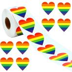 500 stickers labels rol hartvormig regenboog rainbow, Nieuw