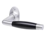 Deurklink - Deco mat nikkel, ovaal rozet niet geveerd - d..., Ophalen of Verzenden, Klink of Kruk