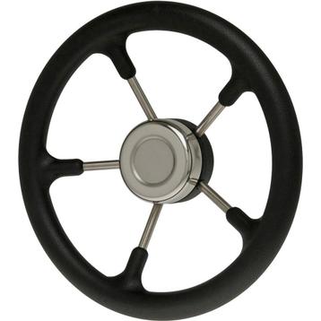 Rvs Stuurwiel Boot 325mm met Zwarte Polyurethaan Grip, Ophalen of Verzenden