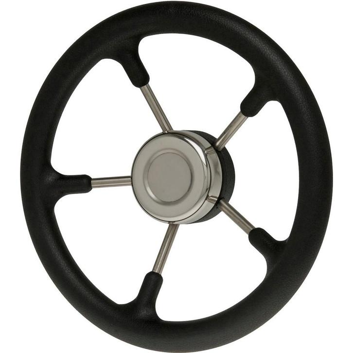 Rvs Stuurwiel Boot 325mm met Zwarte Polyurethaan Grip, Watersport en Boten, Accessoires en Onderhoud, Nieuw, Ophalen of Verzenden