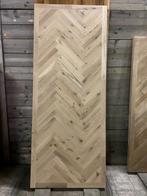 Visgraat Eiken tafel | Eikentafels | Metalen onderstellen, Huis en Inrichting, Tafels | Eettafels, Ophalen, 100 tot 150 cm, Eikenhout