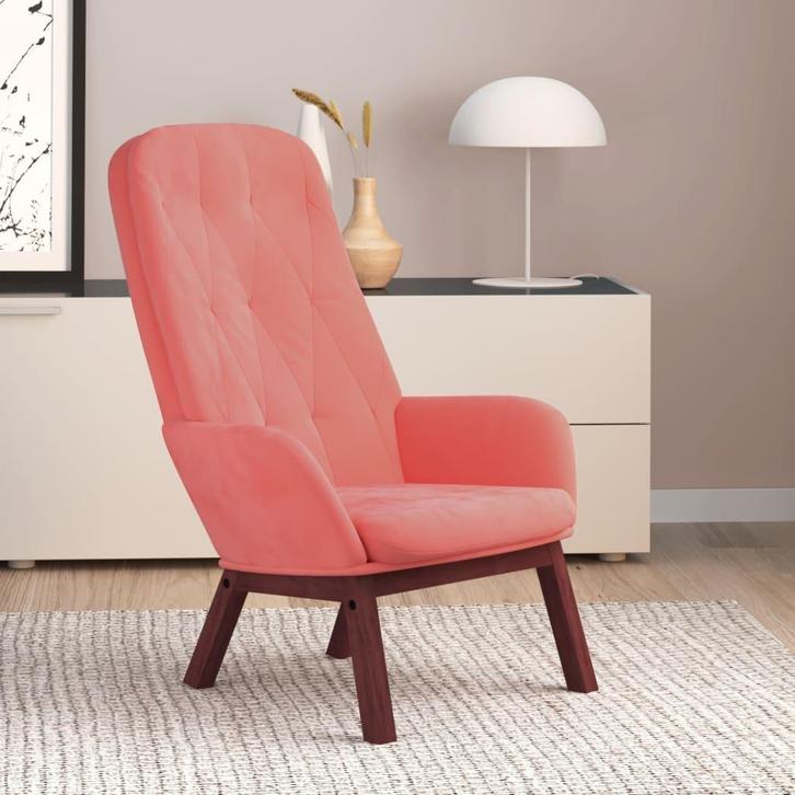 Roze Fluweel Relaxstoel | OP = OP | 60% Voordeel, Huis en Inrichting, Fauteuils, 50 tot 75 cm, 75 tot 100 cm, Nieuw, Verzenden