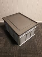 80x60x42 kunststof bak met deksel grijs PP gesloten, Doe-het-zelf en Bouw, Kratten en Dozen, Ophalen of Verzenden, Nieuw