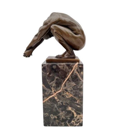 Figurine - Gespierde duiker - Bronze, Marbre, Antiek en Kunst, Kunst | Designobjecten