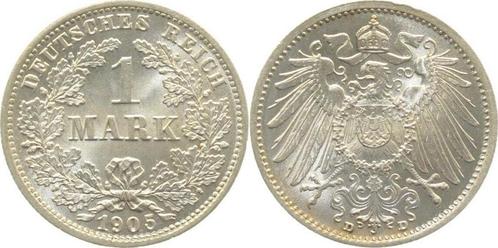 Duitsland 1 Mark Kaiserreich 1904 D prfr / stgl zilver, Postzegels en Munten, Munten | Europa | Niet-Euromunten, België, Verzenden