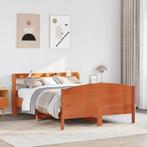 vidaXL Bedframe zonder matras massief grenenhout wasbruin, Verzenden, Nieuw
