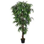 vidaXL Kunstplant mangoboom 600 bladeren 150 cm groen, Huis en Inrichting, Woonaccessoires | Kunstplanten en Kunstbloemen, Verzenden