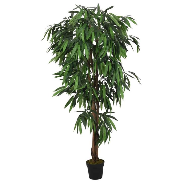 vidaXL Kunstplant mangoboom 600 bladeren 150 cm groen, Huis en Inrichting, Woonaccessoires | Kunstplanten en Kunstbloemen, Nieuw