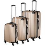 tectake Reiskofferset met harde schaal 3-delig - champagne, Handtassen en Accessoires, Verzenden, Nieuw