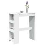 vidaXL Table de bar et étagères blanc 90x40x103,5 cm, Maison & Meubles, Verzenden, Neuf