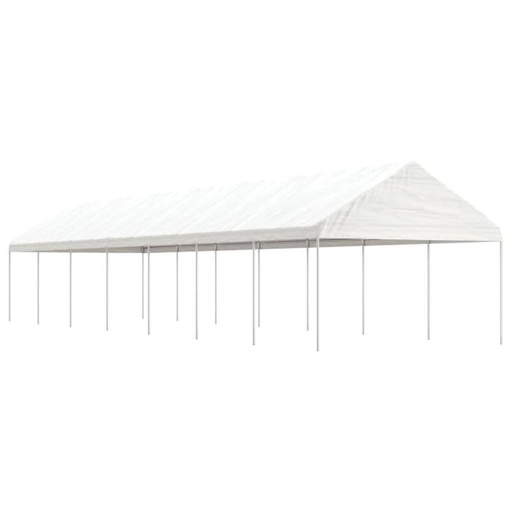 vidaXL Prieel met dak 15,61x4,08x3,22 m polyetheen wit, Tuin en Terras, Partytenten, Nieuw, Verzenden