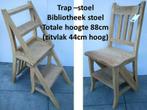 Trapstoel 2-in-1, stoel en huishoudtrapje / ladder in-een, Huis en Inrichting, Nieuw, Vijf, Zes of meer stoelen, Teakhout, robuust, blank hout, rustiek, hout, natuurlijk, stoer