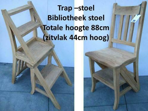 Trapstoel 2-in-1, stoel en huishoudtrapje / ladder in-een, Huis en Inrichting, Stoelen, Bruin, Vijf, Zes of meer stoelen, Nieuw