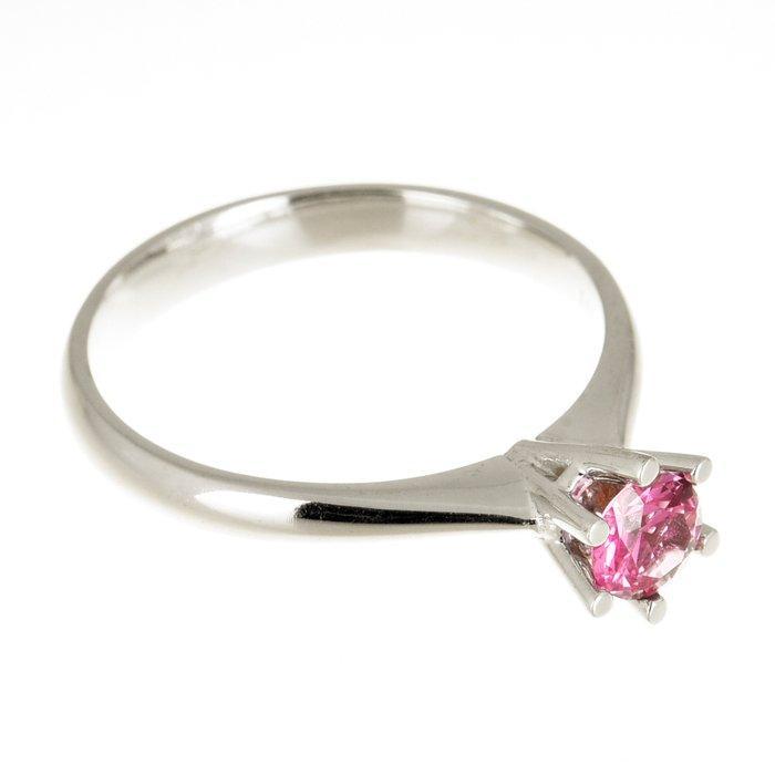 Verlovingsring - 14 karaat Witgoud Saffier, Handtassen en Accessoires, Antieke sieraden