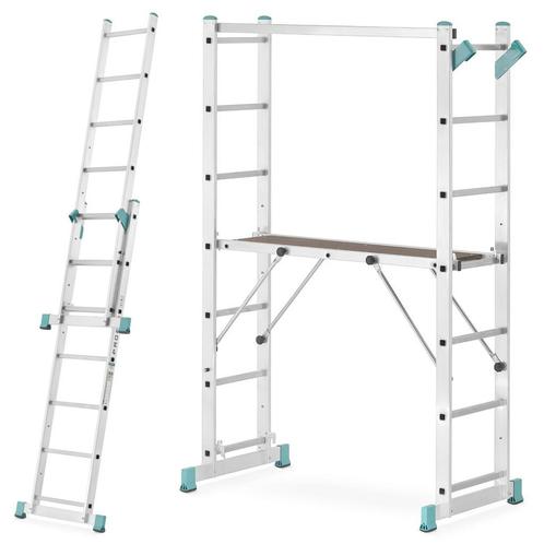 Kamersteiger en ladder - 6 in 1 - 300 cm werkhoogte - opv..., Doe-het-zelf en Bouw, Steigers, Nieuw, Ophalen of Verzenden