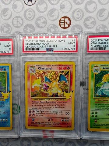 Pokémon - 3 Graded card - Pokémon - PSA 9 Mint Charizard,