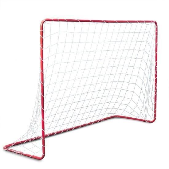 Voetbaldoel 183x122x61 cm - rood en wit - tuin voetbalgoal, Sport en Fitness, Voetbal, Nieuw, Ophalen of Verzenden