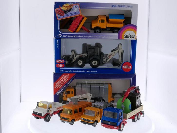 Schaal 1:50/1:55 Siku Set van 7 gemeentevoertuigen #8656, Hobby en Vrije tijd, Modelauto's | 1:50, Gebruikt, SIKU, Ophalen of Verzenden