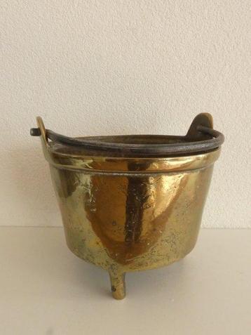Antiek massief koperen ketel en pot. - Pot (2) - Koper - Met