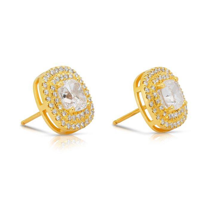 Oorbellen - 18 karaat Geel goud - 3.03ct. tw. Diamant, Handtassen en Accessoires, Oorbellen