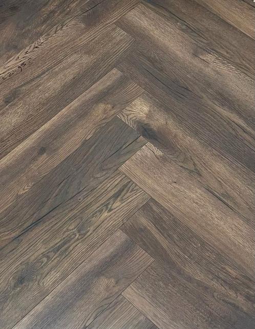 Waterproof Visgraat laminaat donker gerookt, Doe-het-zelf en Bouw, Vloerdelen en Plavuizen, Ophalen of Verzenden