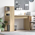 vidaXL Bureau met Opbergvakken Sonoma Eiken 113x54x120 cm, Verzenden, Nieuw