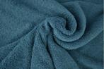 10 meter badstof staalblauw - 150cm breed, 120 cm of meer, Katoen, Verzenden, Blauw