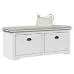 Hallenbank BODO 114cm wit, 2 Lades | OP = OP, Huis en Inrichting, Kasten | Schoenenrekken, Verzenden, Nieuw