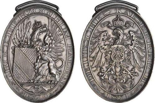 Verzilverte, ovale Bronze-erinnerungsmedaille o J 1895 Ba..., Postzegels en Munten, Penningen en Medailles, Verzenden
