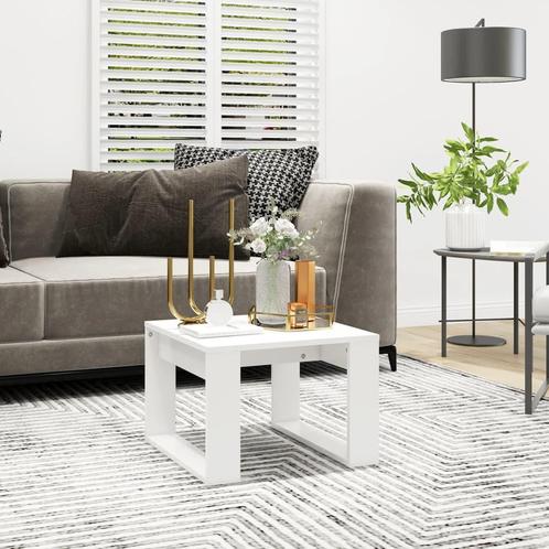 vidaXL Bijzettafel 50x50x35 cm bewerkt hout wit, Huis en Inrichting, Tafels | Salontafels, Nieuw, Verzenden