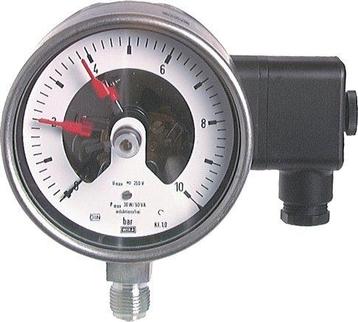Manomètre de Contact Double NC 0..6bar (87psi) en Acier, Verzenden