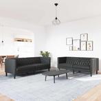 vidaXL Bankstel 2 pcs Zwart 194 x 74,5 x 70,5 cm Kunstleer, Huis en Inrichting, Verzenden, Nieuw