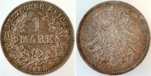 Duitsland 1 Mark 1880 J vorzueglich/stempelglanz, schoene..., Timbres & Monnaies, Monnaies | Europe | Monnaies non-euro, Envoi