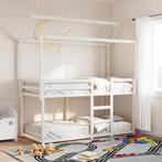 vidaXL Stapelbed met bedhuis massief grenenhout wit 80x200, Huis en Inrichting, Slaapkamer | Bedden, Verzenden, Nieuw