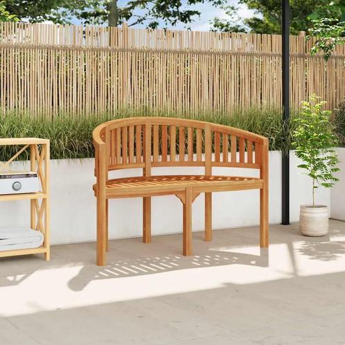 vidaXL Bananenbank 120 cm massief teakhout, Tuin en Terras, Tuinsets en Loungesets, Nieuw, Verzenden