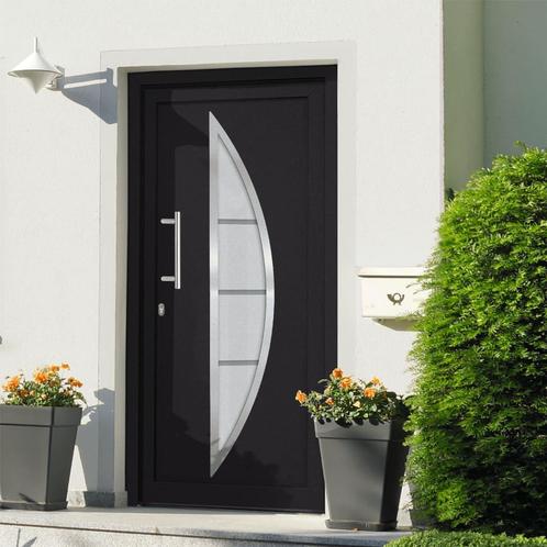 vidaXL Voordeur 98x208 cm antraciet, Doe-het-zelf en Bouw, Deuren en Vliegenramen, Nieuw, Verzenden
