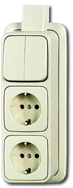 ABB Busch-Jaeger 3-Way Series Combination Switch Outlet -, Verzenden