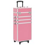 vidaXL Make-up trolley aluminium roze, Handtassen en Accessoires, Verzenden, Nieuw